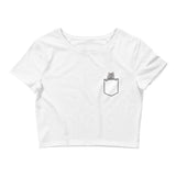 Load image into Gallery viewer, (Gray) Cat in Your Pocket Crop Top